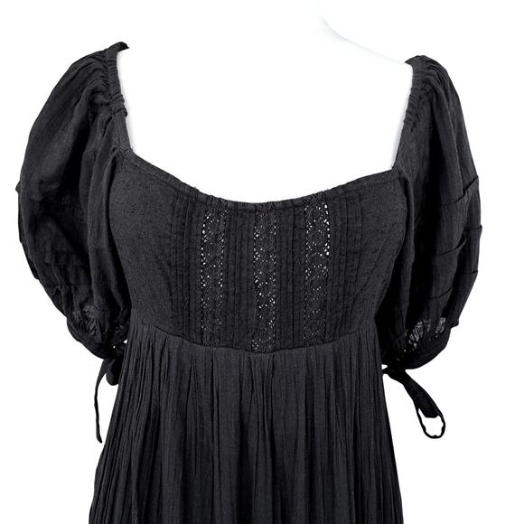 FREE PEOPLE Free People Let's Be Friends Midi Maxi Dress Small Black Open Back - Picture 4 of 14